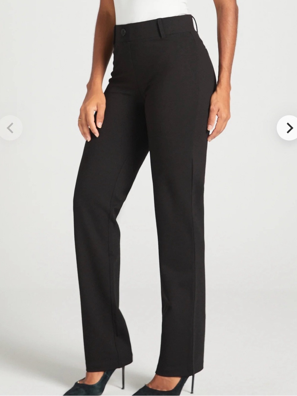 Betabrand Black Classic Straight Dress Pant Size Medium Petite